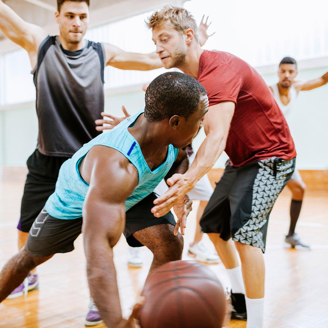 Man playing basketball