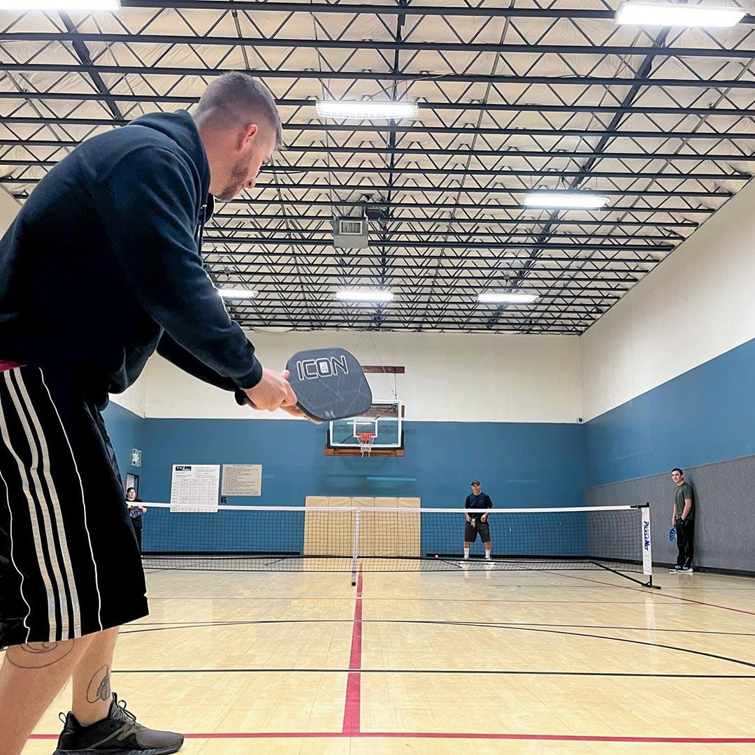 Man playing pickleball